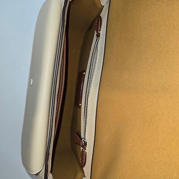 Coach Tabby Messenger Handbag Crossbody Cream Ivory Glovetanned Leather NWOT - Picture 13 of 15